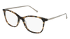 women's eyeglasses frame in a havana colorway with metal temples