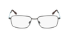 rectangular men's metal eyeglasses frame