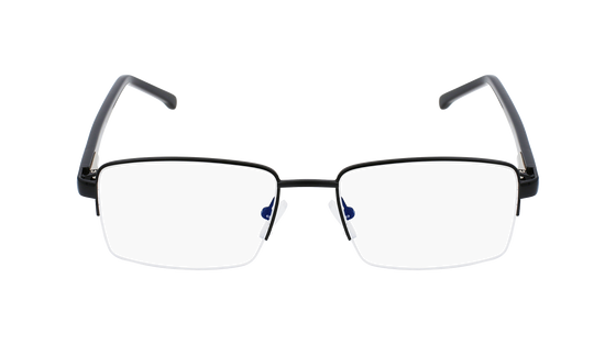 Men's semi-rimless eyeglasses in matte black